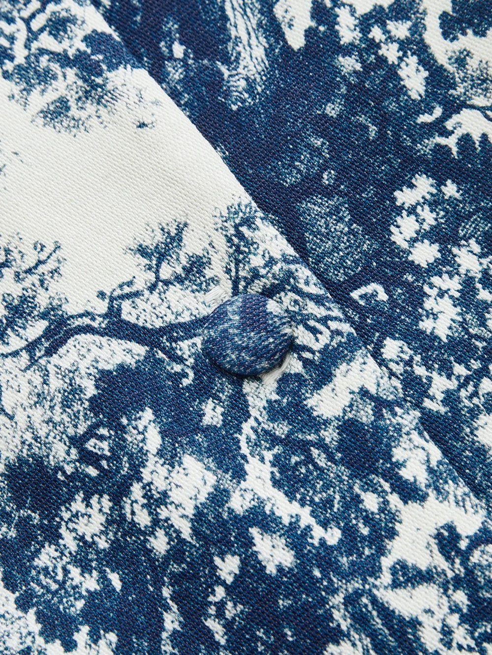 236 Toile Print Sleeveless Button Mini Dress - Picture 5 of 5